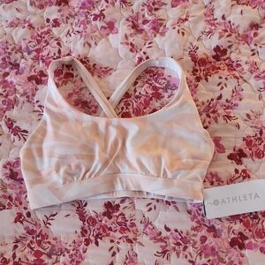 Athleta SOUTH BEACH SCOOP BIKINI Pink Quartz Top 34D/DD